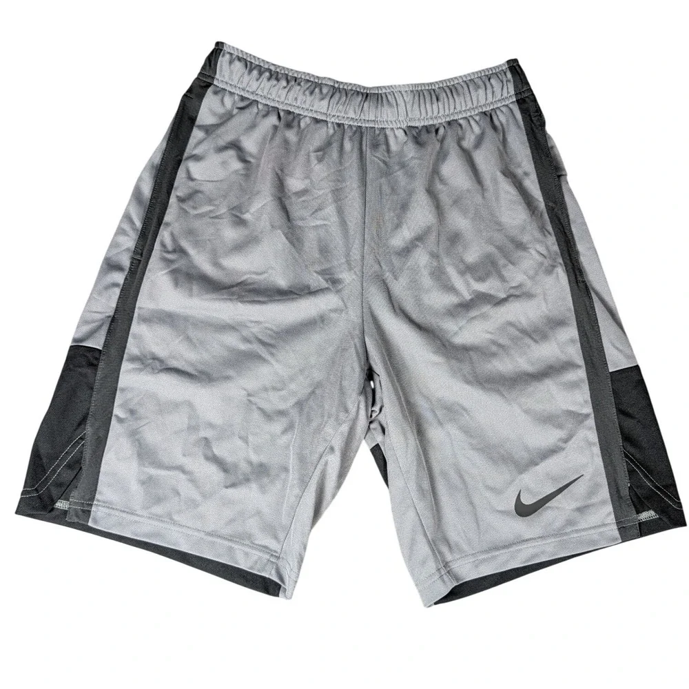 Nike Mens Basketball Shorts Grey Black Mesh Athletic Gym Training 5543
